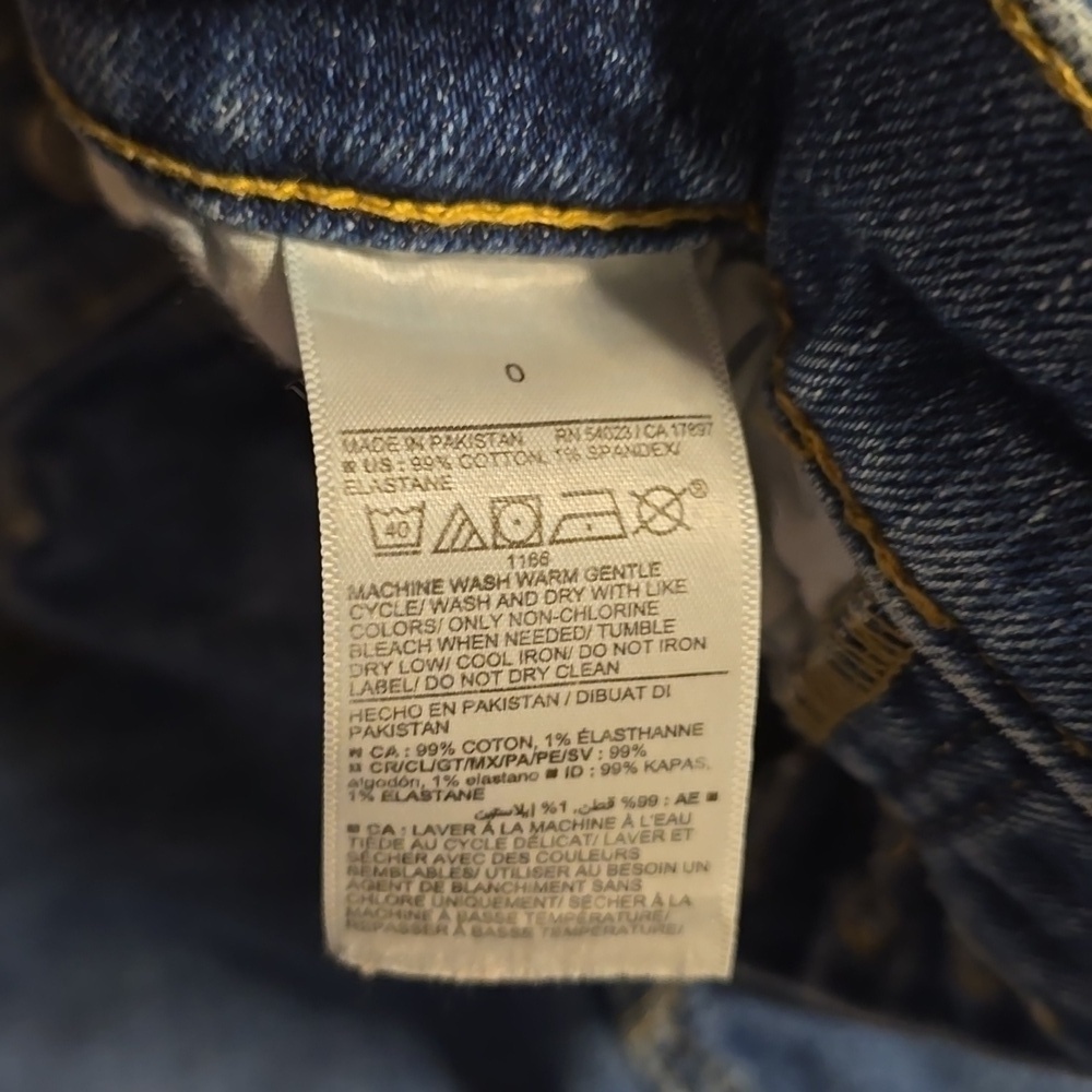 Old Navy Blue Extra High Rise Straight Jeans Classic Denim 0 - Picture 3 of 5
